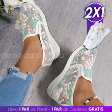 Cargar imagen en el visor de la galería, Zapatilla Floral + Zapatilla Encaje 2x1® 2023 - Lleva 1 Par de floral y de regalo llevas 1 Par de gardenia ¡GRATIS!