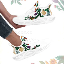 Cargar imagen en el visor de la galería, Zapatillas negras con estampado floral ultra confortables