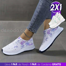 Cargar imagen en el visor de la galería, Zapatilla Floral + Zapatilla Encaje 2x1® 2023 - Lleva 1 Par de floral y de regalo llevas 1 Par de gardenia ¡GRATIS!