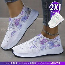 Cargar imagen en el visor de la galería, Zapatilla Floral + Zapatilla Encaje 2x1® 2023 - Lleva 1 Par de floral y de regalo llevas 1 Par de gardenia ¡GRATIS!