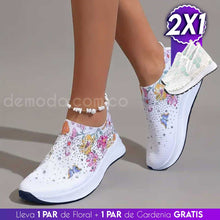 Cargar imagen en el visor de la galería, Zapatilla Floral + Zapatilla Encaje 2x1® 2023 - Lleva 1 Par de floral y de regalo llevas 1 Par de gardenia ¡GRATIS!