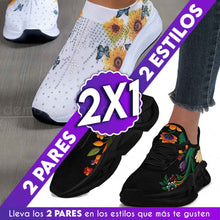 Cargar imagen en el visor de la galería, Zapatillas de diseño floral - ¡Super oferta de 2X1! Paga 1 par y lleva el 2do ¡GRATIS!
