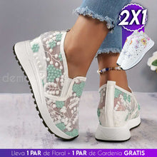 Cargar imagen en el visor de la galería, Zapatilla Floral + Zapatilla Encaje 2x1® 2023  - Lleva 1 Par de floral y de regalo llevas 1 Par de gardenia ¡GRATIS!
